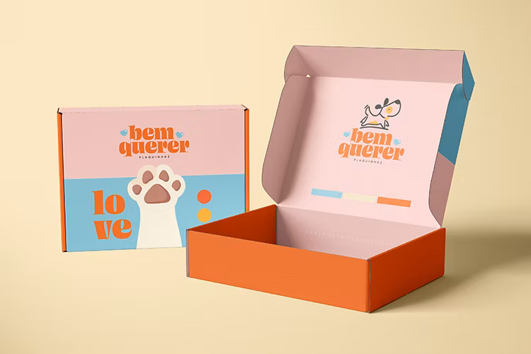 Personalized Corrugated Printed Pet Cat Dog Food Products Clothing Packaging Folding Box Colored Cardboard Kraft Paper Mailer Shipping Mailing Boxes