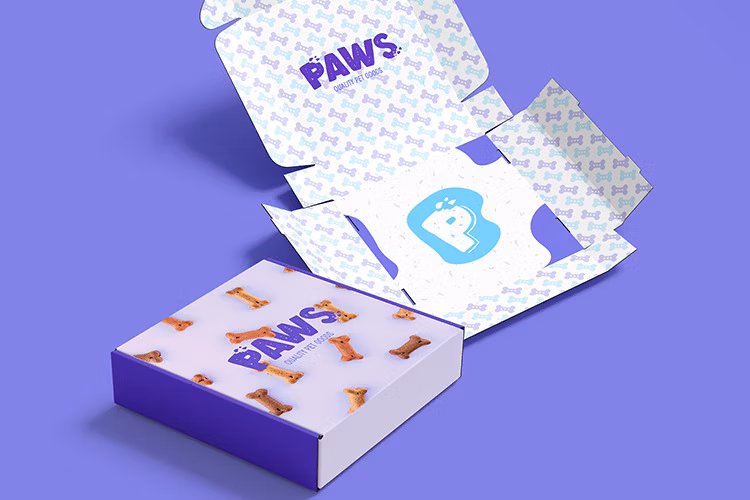 Personalized Corrugated Printed Pet Cat Dog Food Products Clothing Packaging Folding Box Colored Cardboard Kraft Paper Mailer Shipping Mailing Boxes