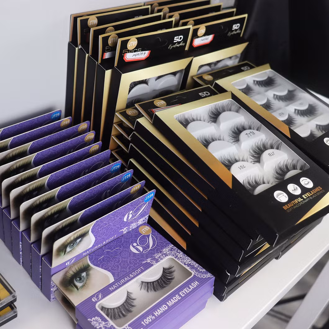 Wholesale Lashes and Packaging Custom Fluffy Hand Made 3D Mink Eyelashes Butterfly Eye Lash Paper Box Packaging