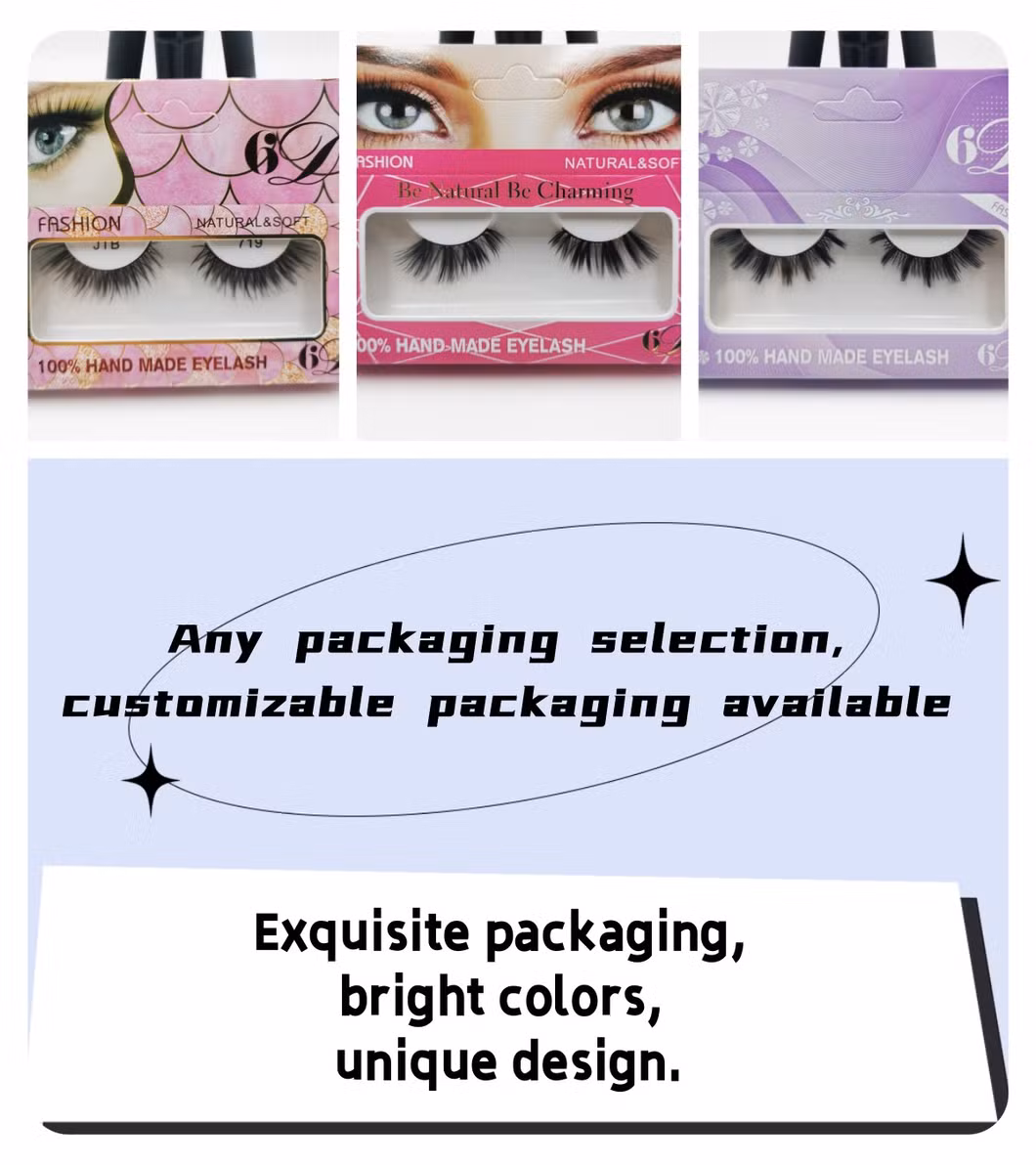 Wholesale Lashes and Packaging Custom Fluffy Hand Made 3D Mink Eyelashes Butterfly Eye Lash Paper Box Packaging