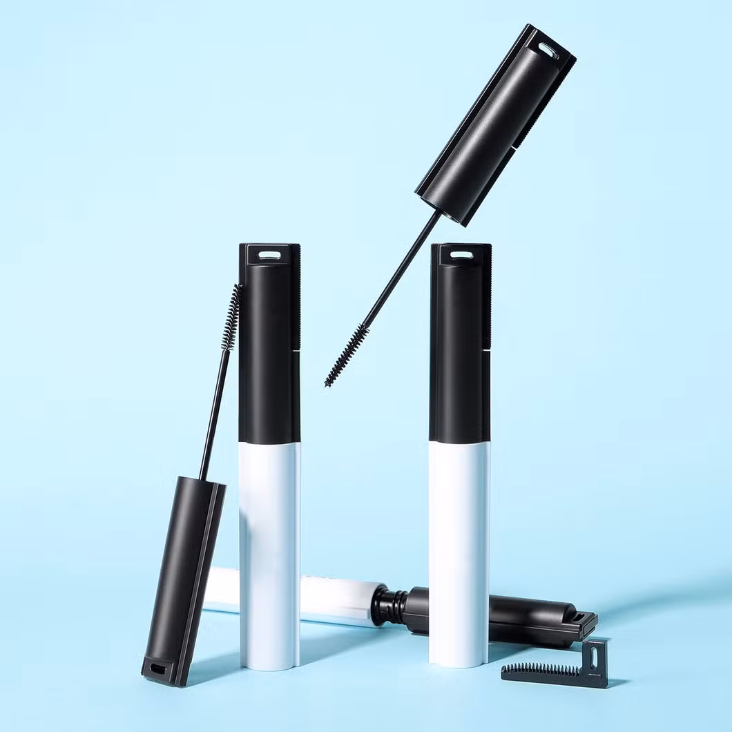 5ml Wholesale Logo Customized White Black Eyelash Mascara Brush and Round Make up Container