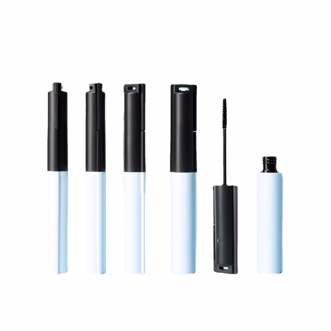 5ml Wholesale Logo Customized White Black Eyelash Mascara Brush and Round Make up Container