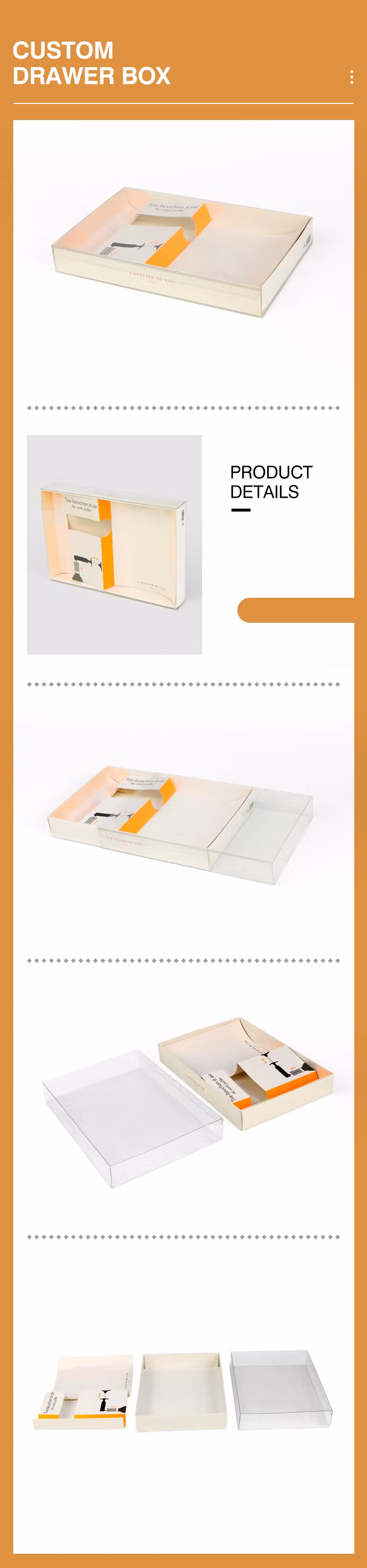 Firstsail Wholesale Custom Clear Eyelash PVC Window Sliding Drawer Boxes Gift Paper Packaging for Wine Opener Corkscrew Phone Case