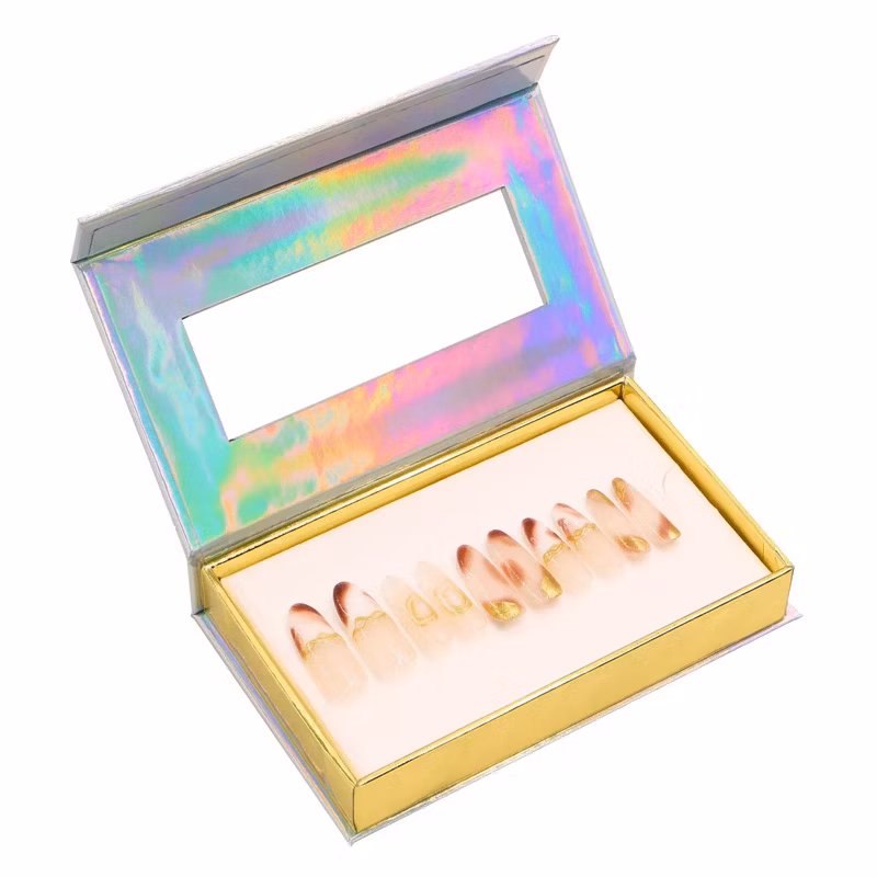 High Quality Luxury Custom Logo Magnetic Box Artificial Long Ballerina Press on Nail False Eyelashes Packaging Boxes