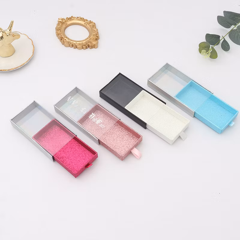 Custom Printed Lashes Art Paper Square Box Wholesale Affordable Black False Eyelash Packaging Box