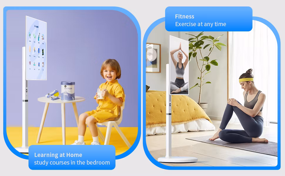 32-Inch Portable Touch Screen Monitor, 6g RAM+128g Storage, Android OS, Built-in Battery (6-7H) , Full Swivel Rotation, Voice Remote Control, Movable Smart TV