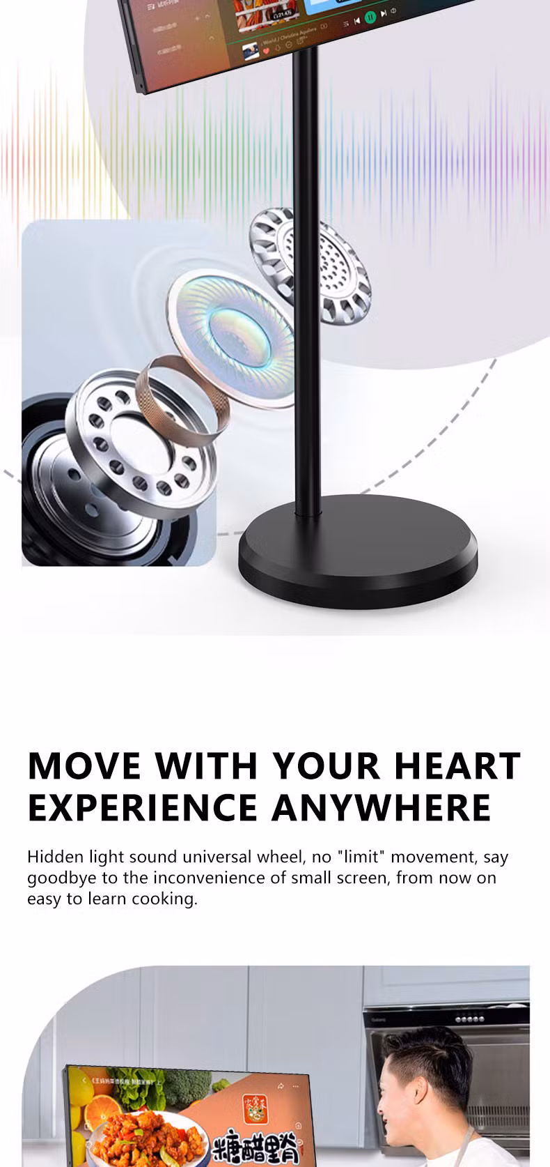 21.5 Inch Battery-Power Android LG Stand by Me TV in-Cell Touch Screen Gym Gaming Live Room Smart TV