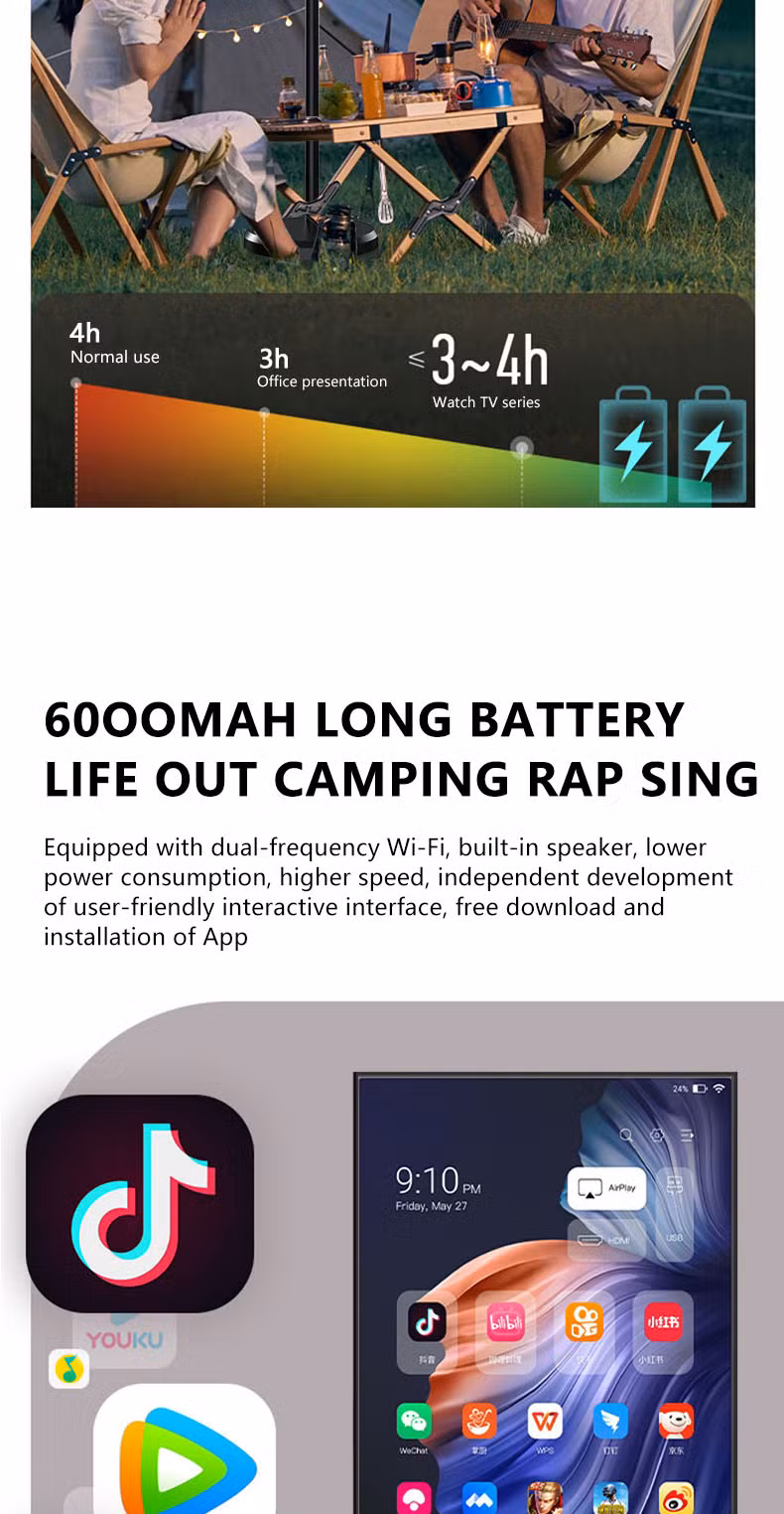 21.5 Inch Battery-Power Android LG Stand by Me TV in-Cell Touch Screen Gym Gaming Live Room Smart TV