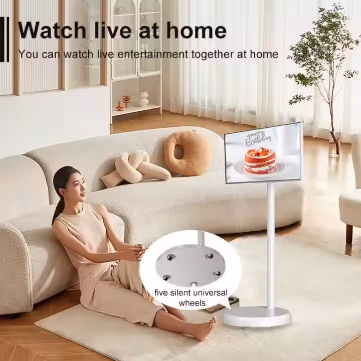 H01 27&quot; Front Camera 8-Core CPU Android OS 6g+128g Built-in Battery Smart Mobile TV Rotation Monitor