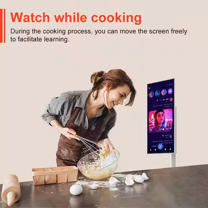 H01 27&quot; Front Camera 8-Core CPU Android OS 6g+128g Built-in Battery Smart Mobile TV Rotation Monitor
