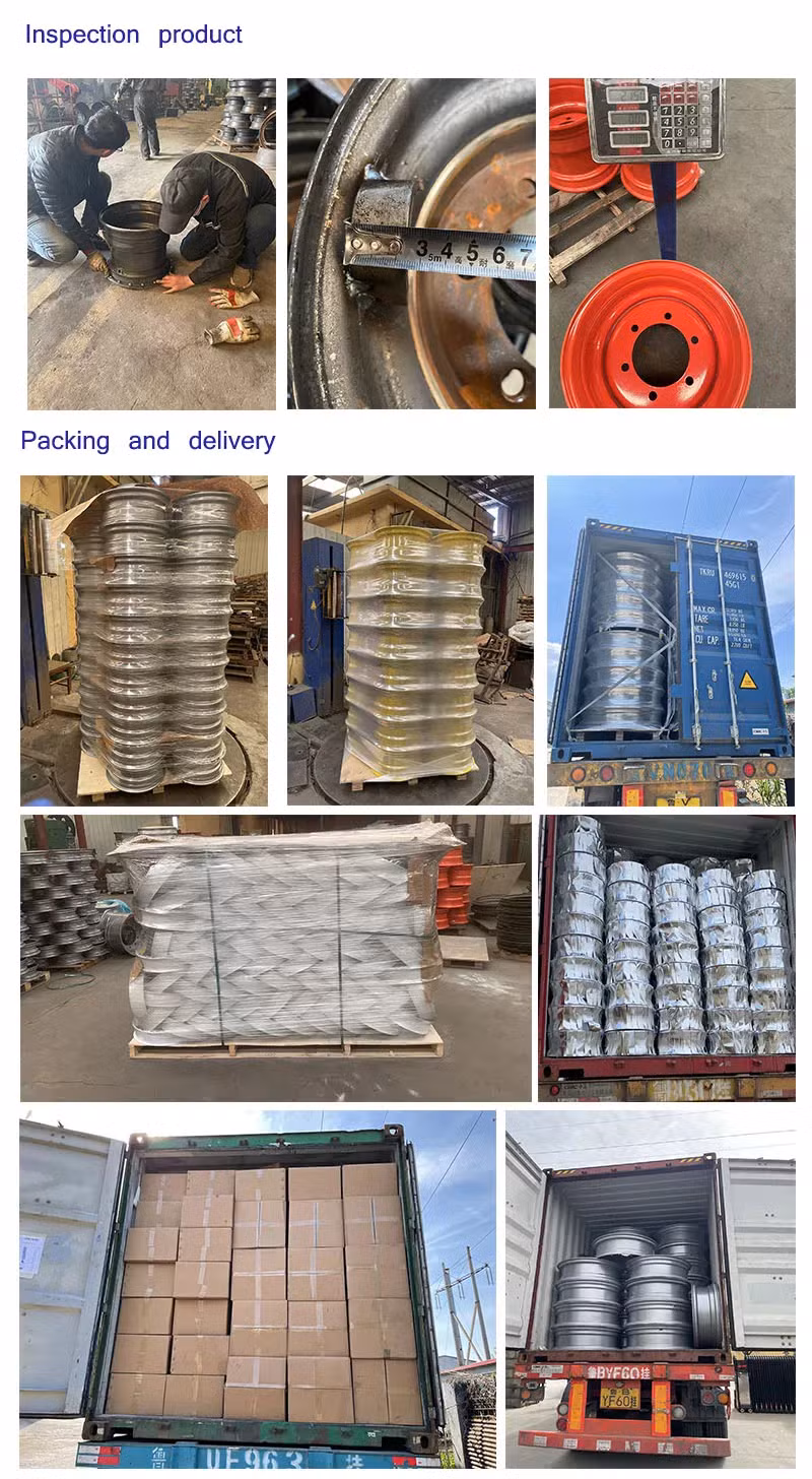 Customized Front Wheels for Forklift Rims Four-Piece Steel Rim Forklift 7.00t-15 for Forklift Front Wheel Solid Tire 28*9 -15