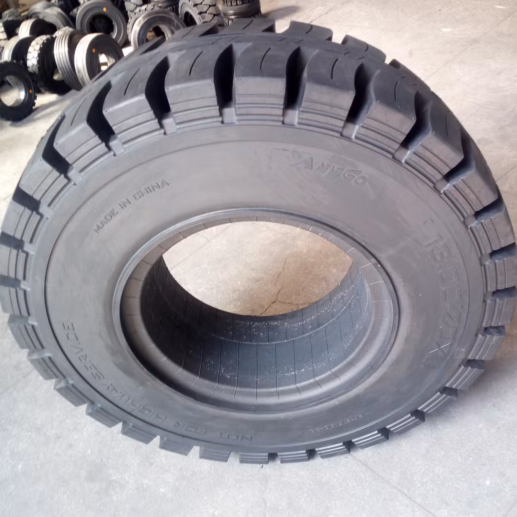 Anygo Brand 13.00-20 Xz06 Solid Tyres, Pneumatic Solid Tyre, Solid Resilient Wheels for Forklift and Material Handling Equipment