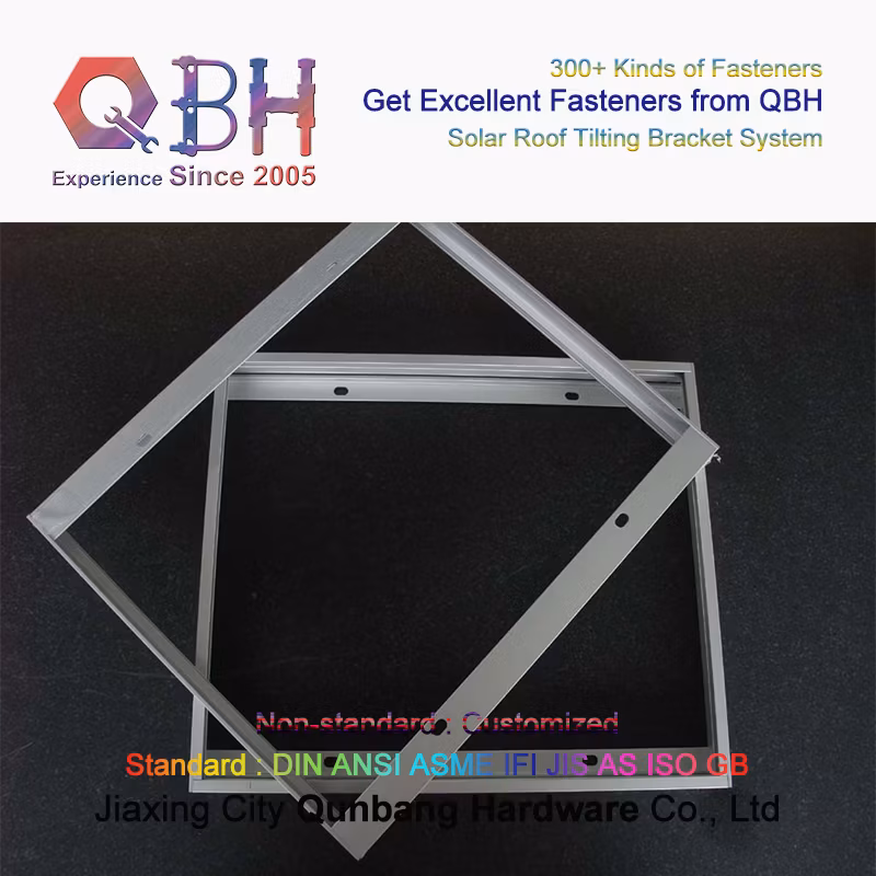 Qbh Customized OEM ODM Photovoltaic PV Module System Aluminum Extrusion Solar Power Energy Panel Mounting Frame