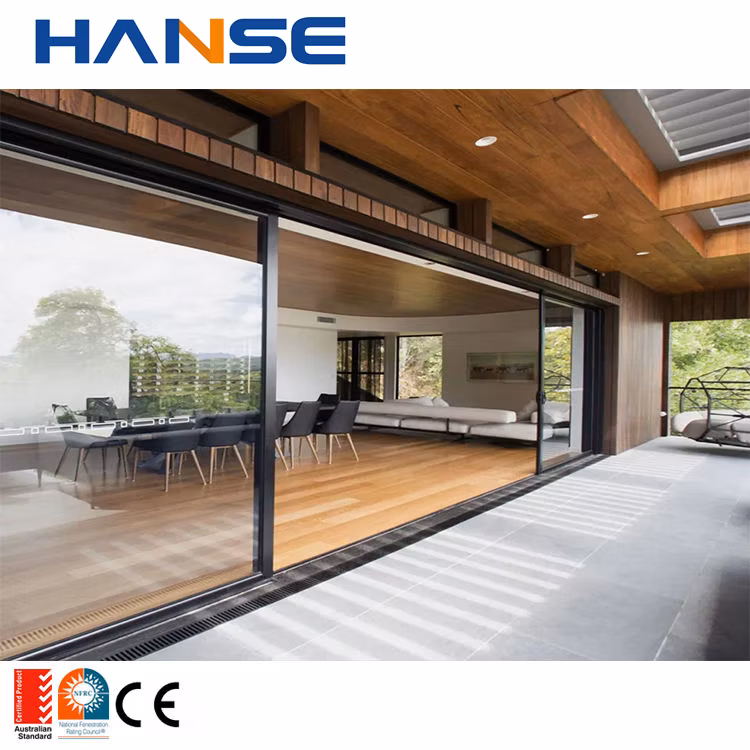Large Open Kitchen Sliding Glass Door Soundproof Internal L-Shape White Frame Bottom Trackless Aluminum Slim Slide Design