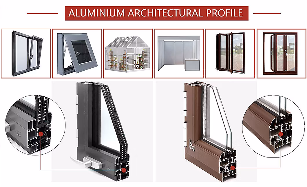 6063 Good Price Aluminum Extrusions Frame for Window Door
