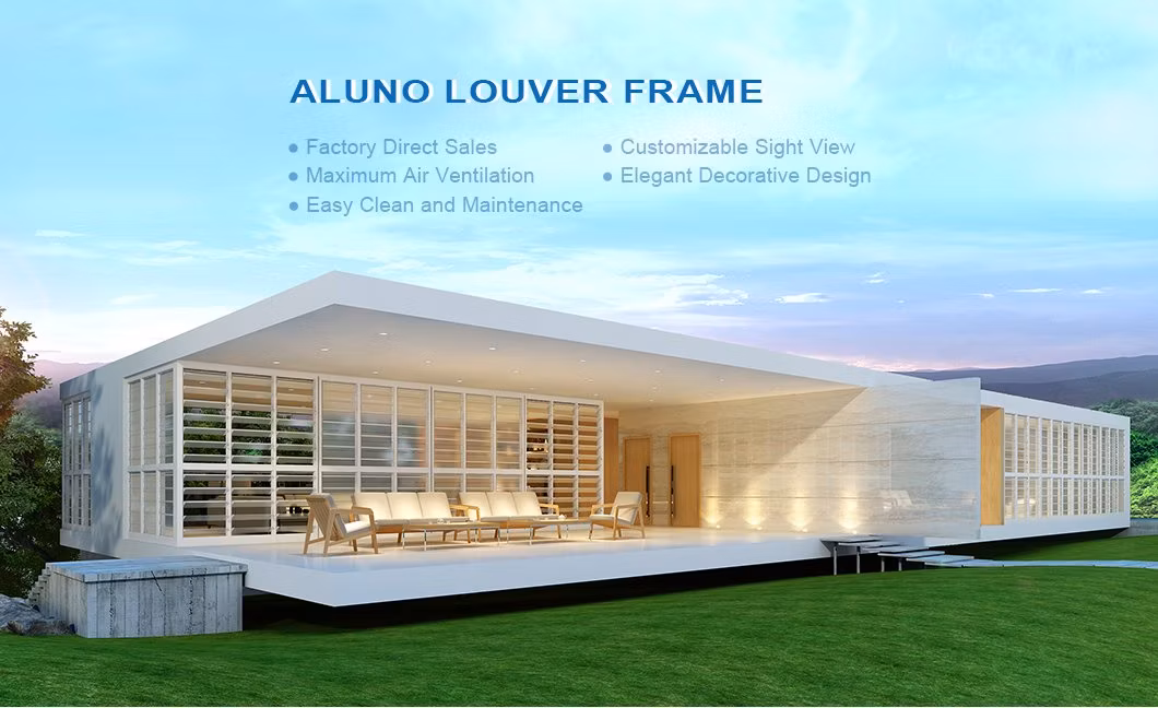 Powder Coated Aluminum Series Jalousie Louver Frame with Blade