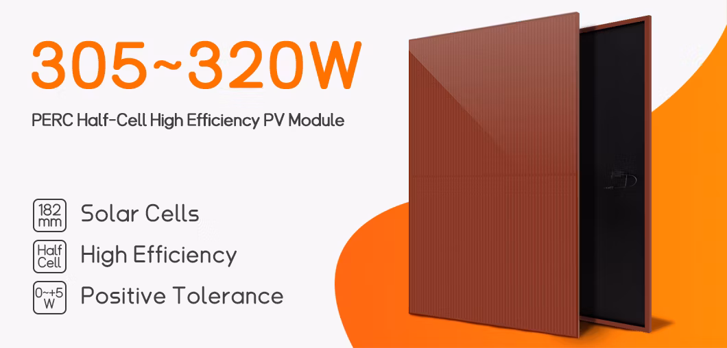 Italy Red Color 320W 182mm Mono Solar Panel 10bb Color Frame
