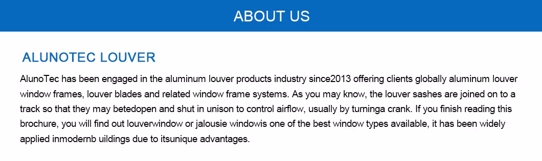 Powder Coated Aluminum Series Jalousie Louver Frame with Blade