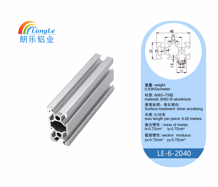 Hot Sale Aluminum Extrusion Profile 2040 2020 Aluminium Extruded Sections