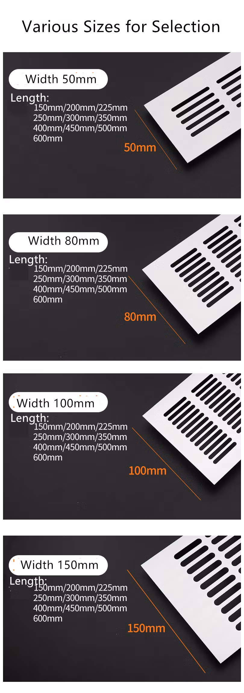 Wardrobe Cabinet Aluminum Alloy Air Vents Frame