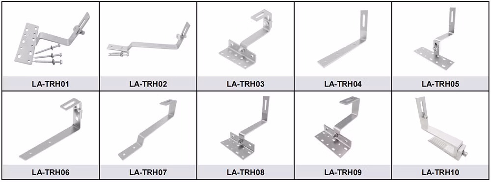 Adjustable Tile Roof Hook Pitched Tile Roof Clamp Solar Panel Mounting System Solar Tilt Frame