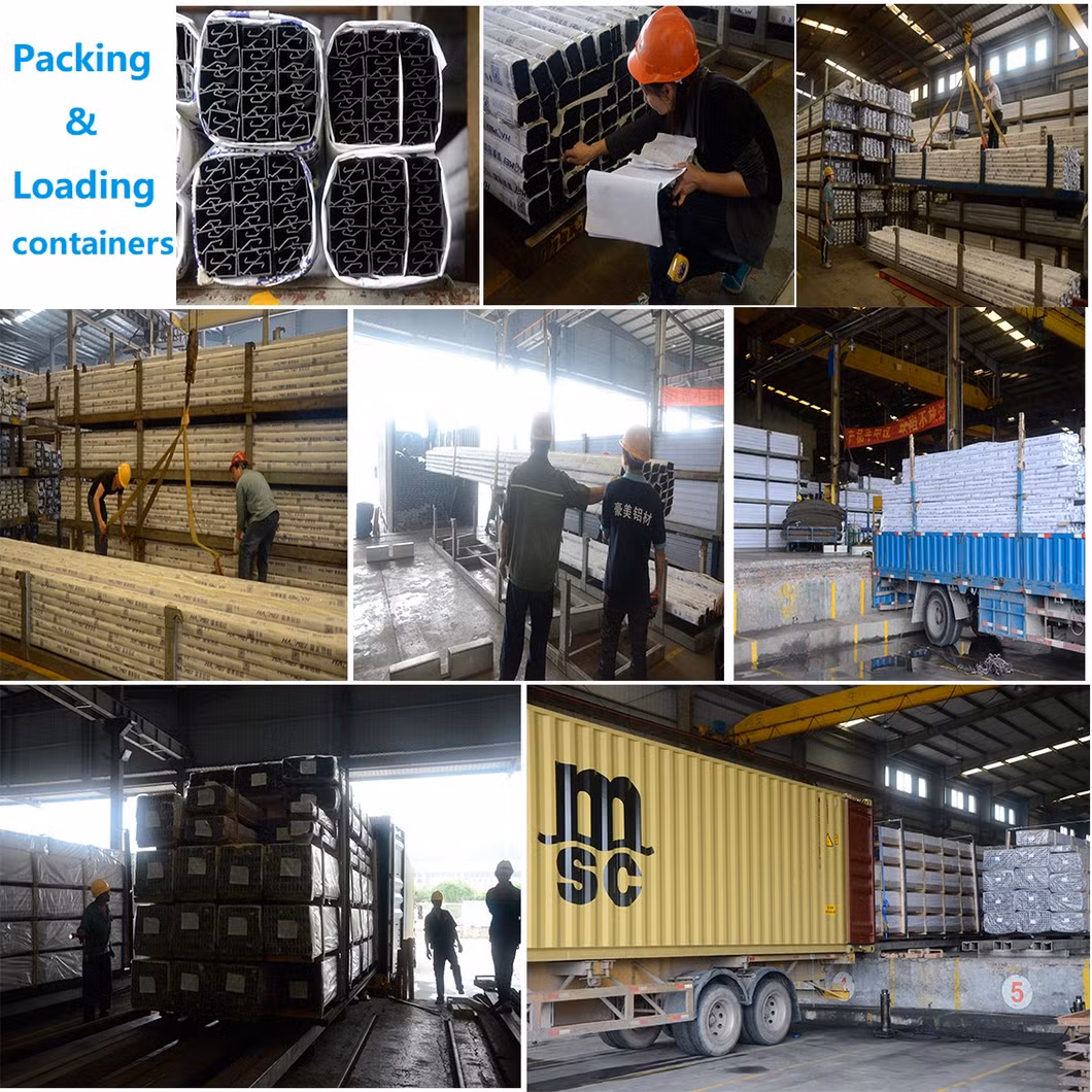 Black Color Powder Coated or Silver Color Powder Coated Aluminum Windows and Doors Frame