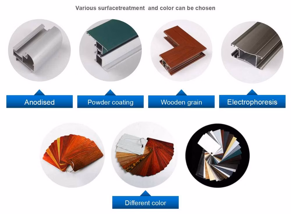 6063 T5 Anodized Solar Panel Aluminum Frame Extrusions in Factory