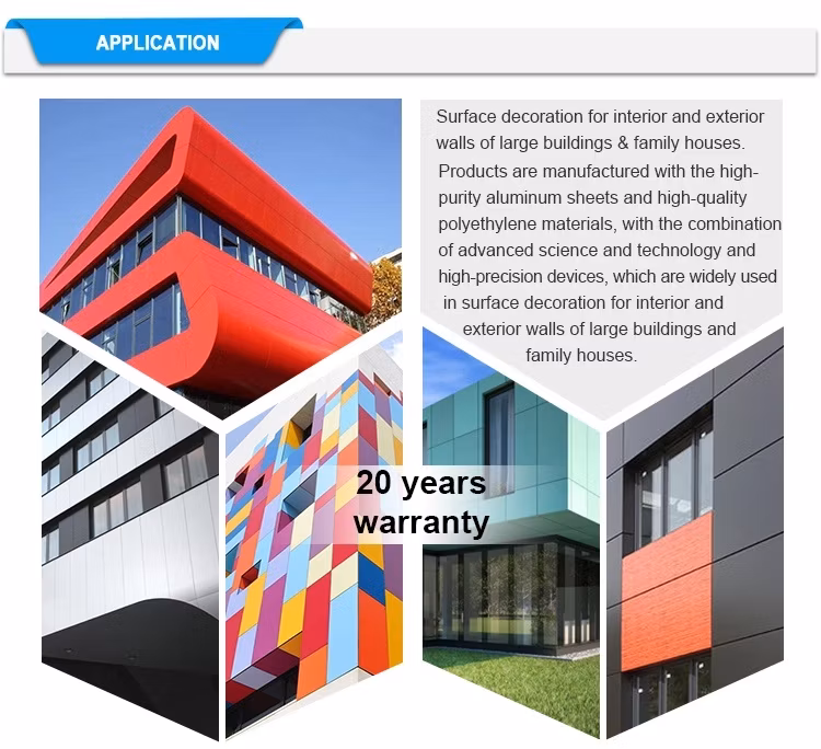 20 Years Manufacturer 3mm 4mm 5mm PVDF ACP Glossy Aluminum Composite Panel
