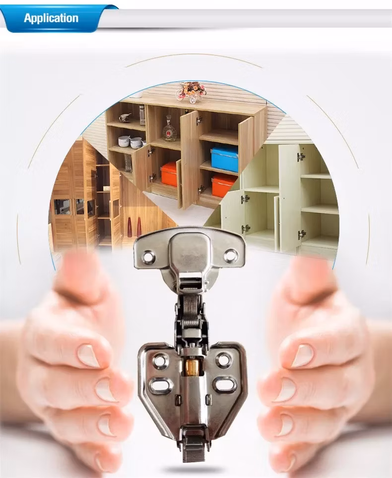 Furniture Wooden Customized Aluminum Frame Soft Close Slide-on Hydraulic Cabinet Door Hinges