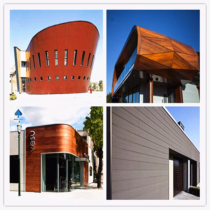 Rust-Proof Fireproof Aluminum Facade Wall Cladding Wtih Wood Grain Surface