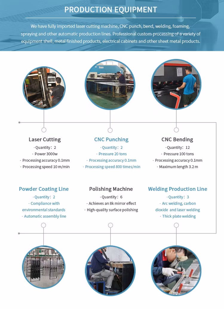 OEM Customize Sheet Metal Punching CNC Laser Cutting Aluminum Product Powder Coated Steel Frame
