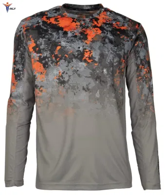 High Quality Custom Your Design Sublimation Printing <a href='/long-sleeve/'>Long Sleeve</a>s Customized Fishing Crewneck Shirts Fitted Jersey Patchwork Breathable T Shirt