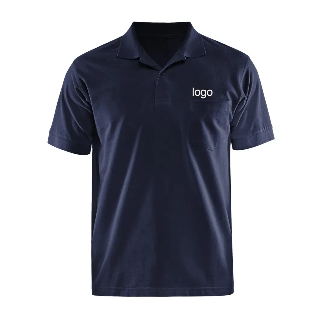 Custom Embroidered Logo Polo T Shirts Unisex Short Sleeves Polyester and Spandex Mens Golf Polo Shirt