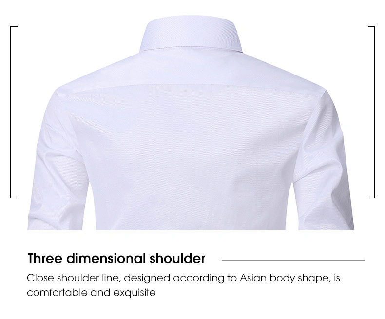 OEM Wholesale Luxury Brand Plus Size White Cotton Office Long Sleeve Casual Formal Shirts for Men