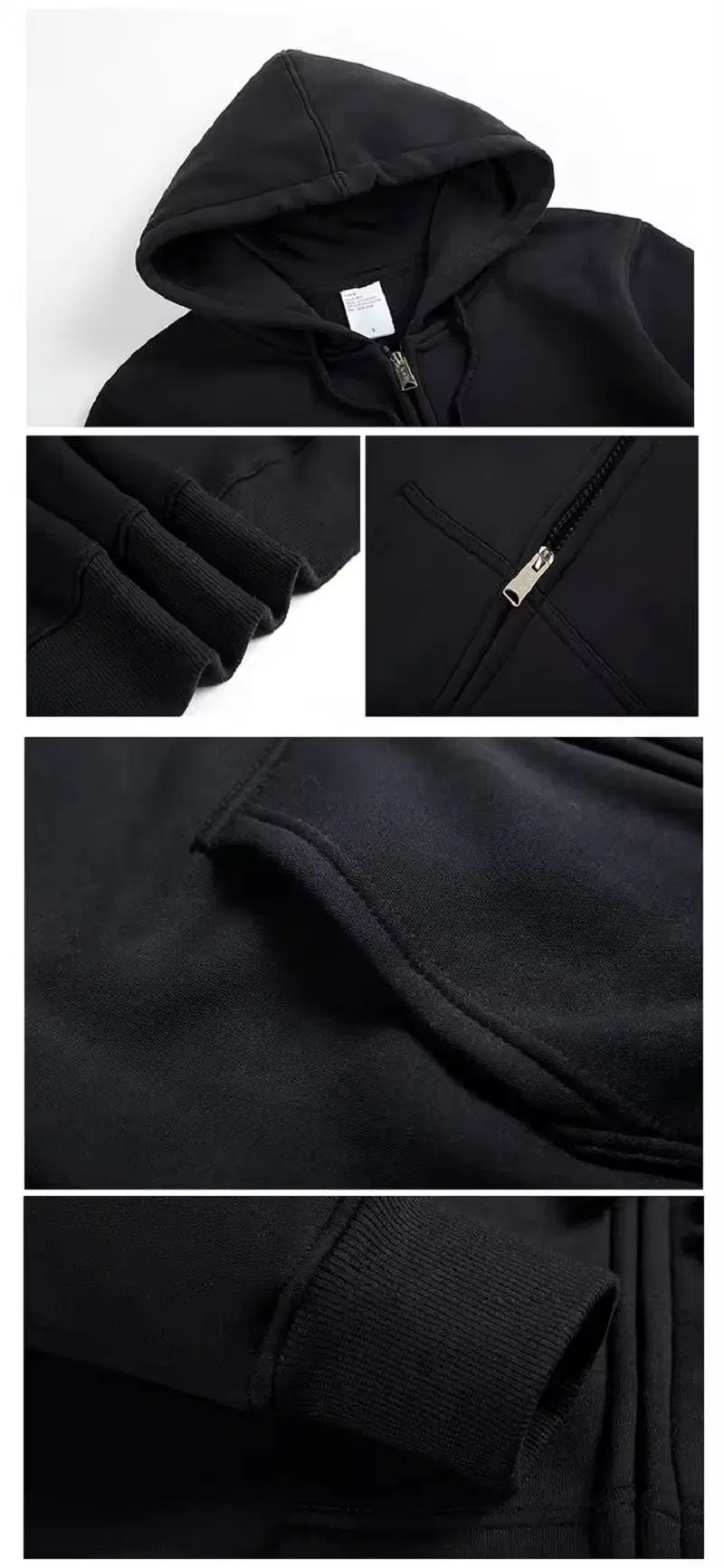 Custom 3D Puff Print Embroidery Plain Long Sleeve Fleece Heavyweight Hood Hoody Jacket Casual Men&prime;s Streetwear Hoodie