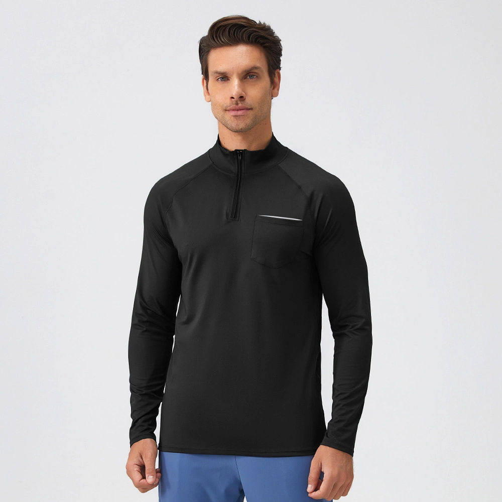 Men&prime;s Fitness Clothing Standing Collar Sports Sweatshirt Fitness Long Sleeve Quick Dry Running Top