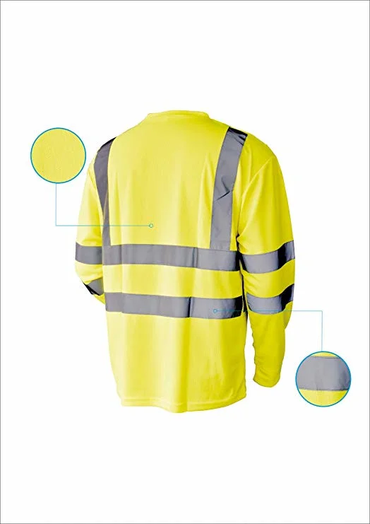 Hi Vis Reflective Safety Lime Orange Short Long Sleeve T Shirt