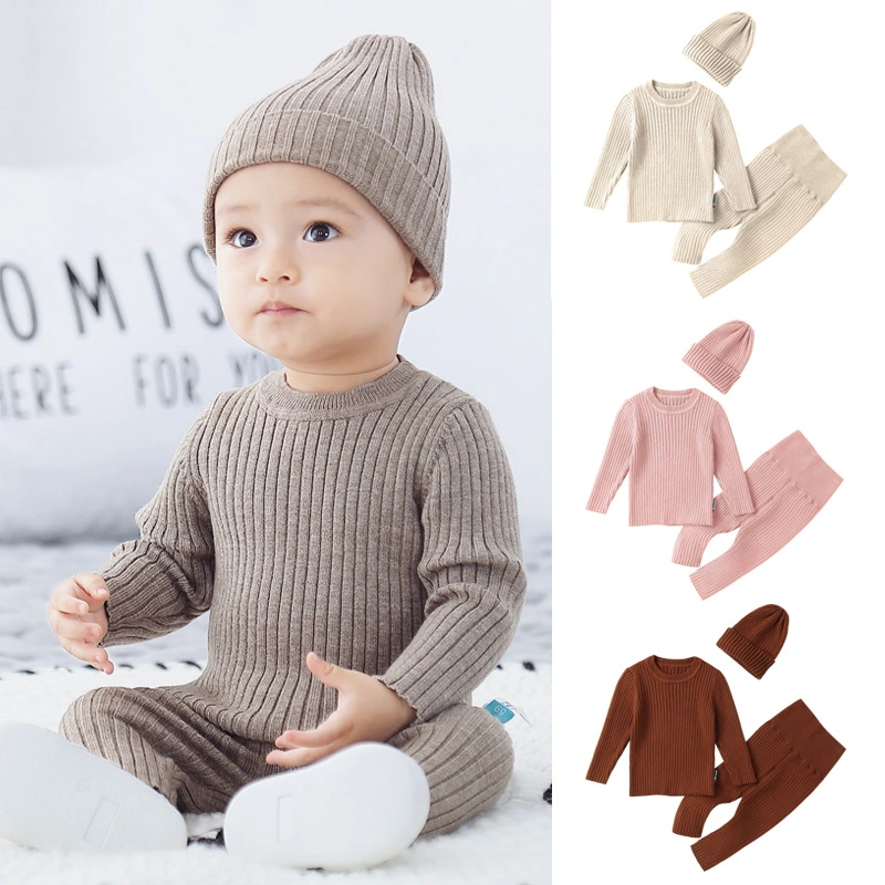 2023 Infant Toddler Baby Sweater Bubble Romper Chunky Knit Vintage Pullover Girls Boys&prime; Long Sleeve Oversized Baby Sweater