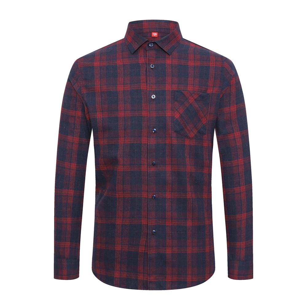 Top Sell New Customized 100% Cotton Men&prime;s Loose Dress Shirts Blouse Long Sleeves Oversized Yarn-Dyed Casual Formal Flannel Business Shirt with Logo