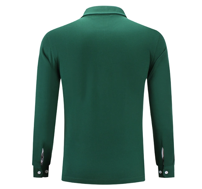 Custom Long Sleeve Luxury Green Men Pique Golf Polo Shirt for Sales