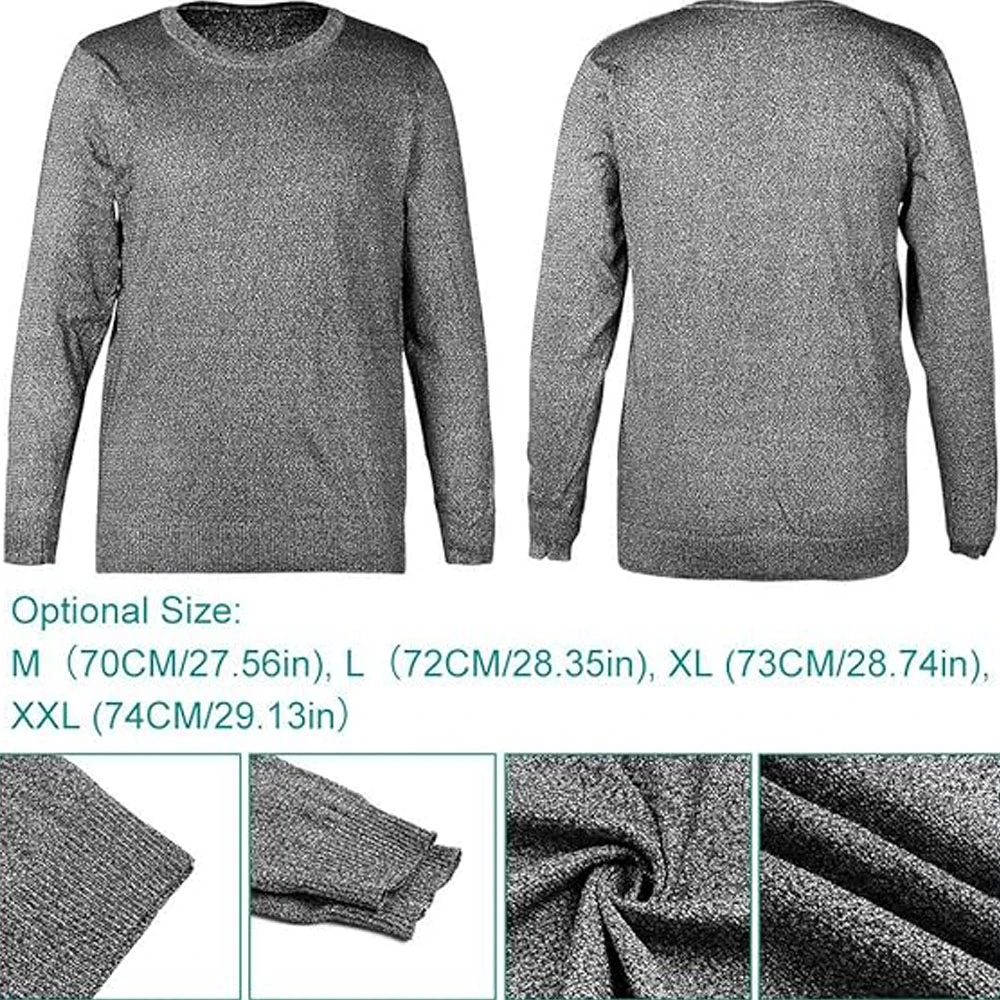 Protective Clothes, Cut Resistant Anti Slash Level 5 Equipment Round Neck Long Sleeve