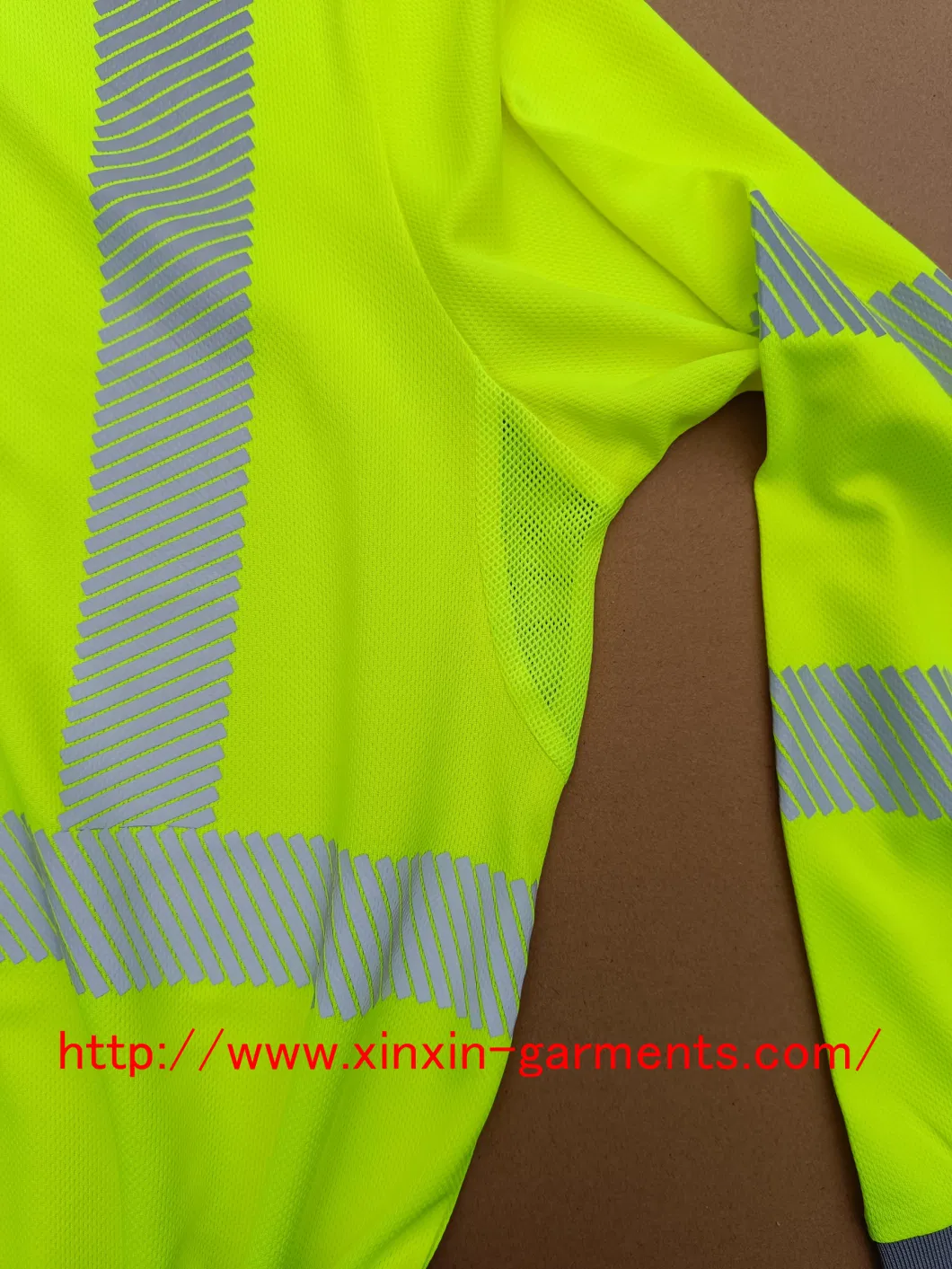 Safety Fluorescent Green Wholesale PPE Work Hi-Vis Reflective Long Sleeve Mens Stripe Polo High Visibility Safety Shirts (W2403)