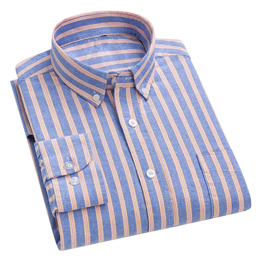 Factory Customize Mens Long Sleeve Vertical Striped Oversized Blank Dress Shirt