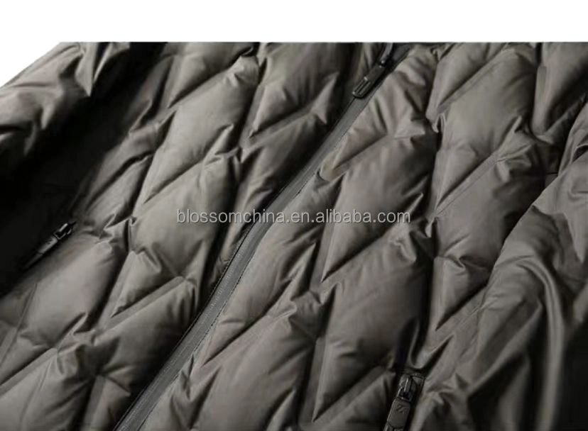 Wholesale Winter Light Windproof Stand Collar Man Jackets Zipper Embossed Design Quilted Puffer Men&prime;s Warm Jacket