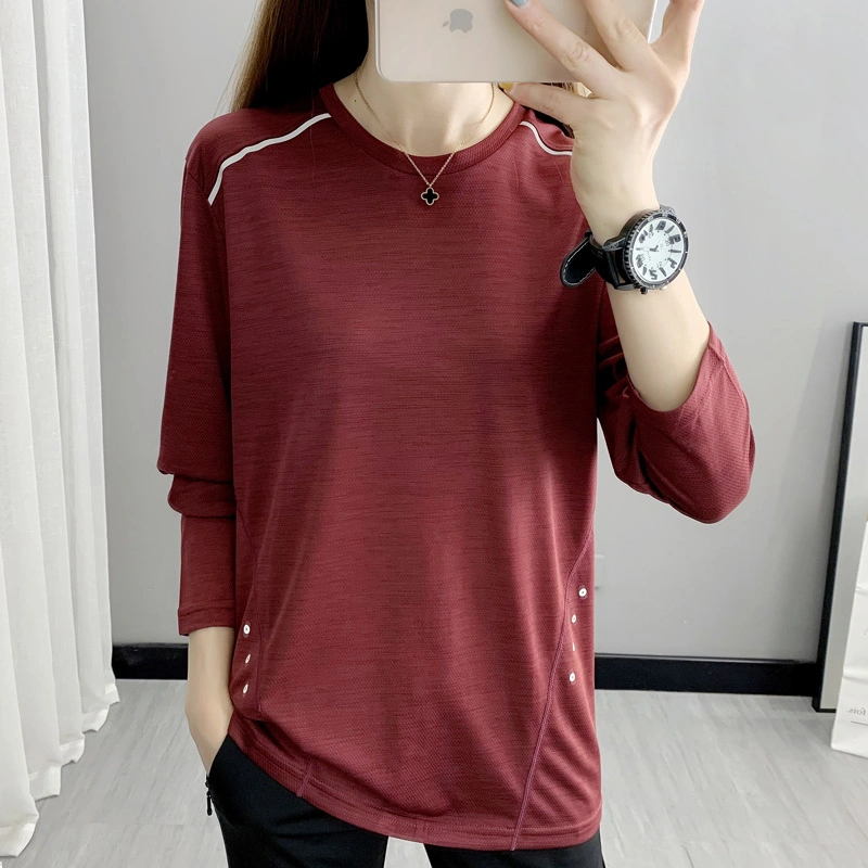 Outdoor Cationic Moisture Absorption Sweat-Wicking Quick-Drying T-Shirt Women&prime;s Long Sleeve