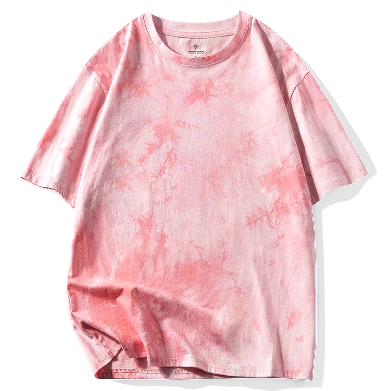 Tie Dye Cotton T-Shirt Flower Digital Printed Oversized Custom Logo Mens T-Shirt