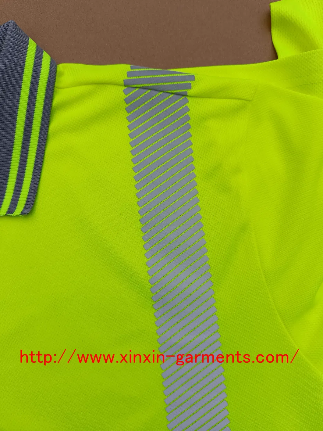 Safety Fluorescent Green Wholesale PPE Work Hi-Vis Reflective Long Sleeve Mens Stripe Polo High Visibility Safety Shirts (W2403)