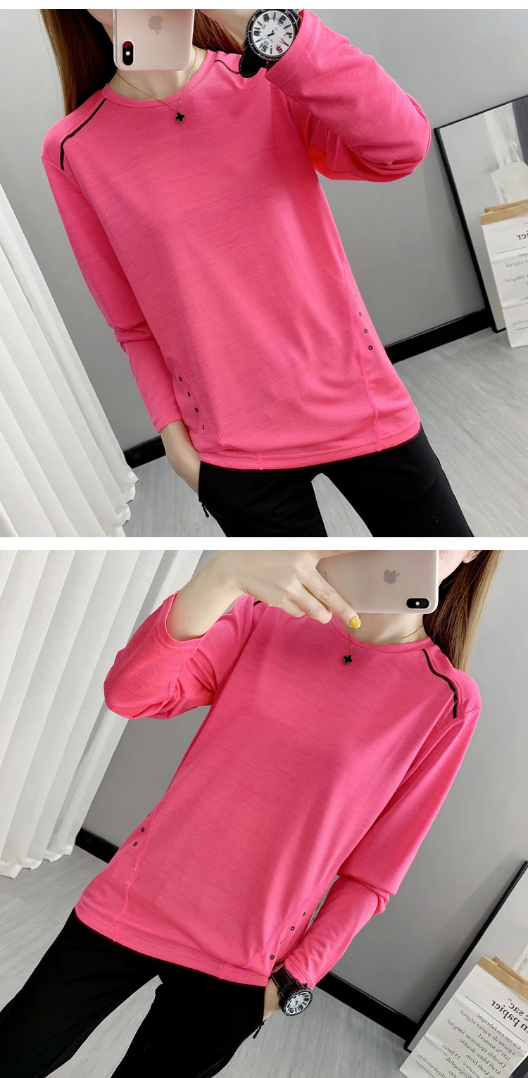 Outdoor Cationic Moisture Absorption Sweat-Wicking Quick-Drying T-Shirt Women&prime;s Long Sleeve