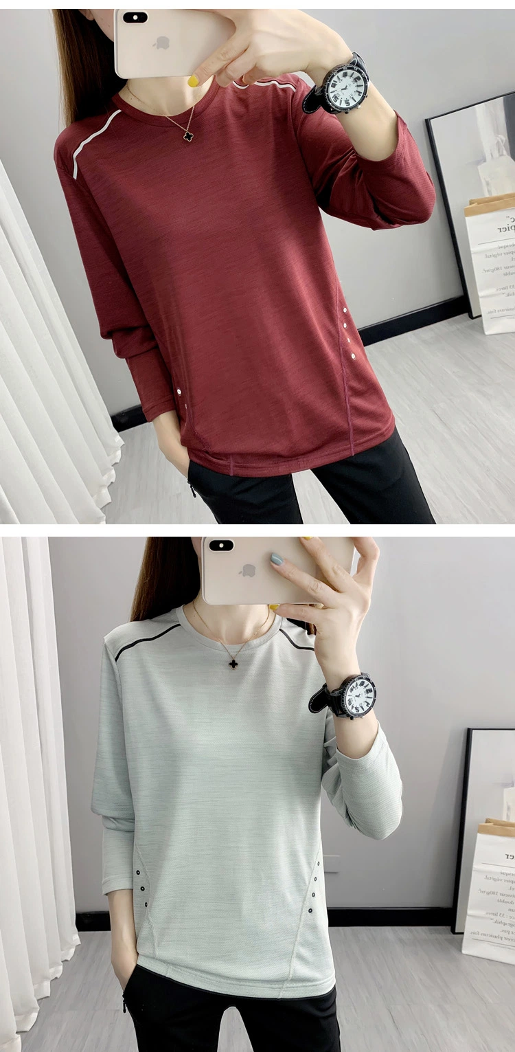 Outdoor Cationic Moisture Absorption Sweat-Wicking Quick-Drying T-Shirt Women&prime;s Long Sleeve