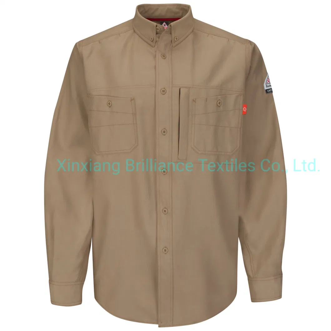 Men Lightweight Cotton Long Sleeve Button up Nomex Work Shirt